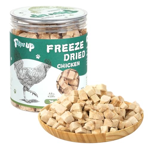 PAWUP Freeze Dried Chicken for Dogs Cats, High Protein Raw Dog Food Topper, Single Fresh Ingredient Treats, 4.6oz, Rawhide Free