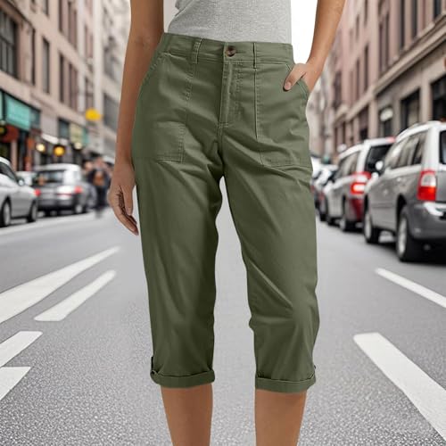 Cargo Capris for Women with Pockets Stretch Casual Summer Capri Pants Lightweight Outdoor Hiking Cropped Trousers2
