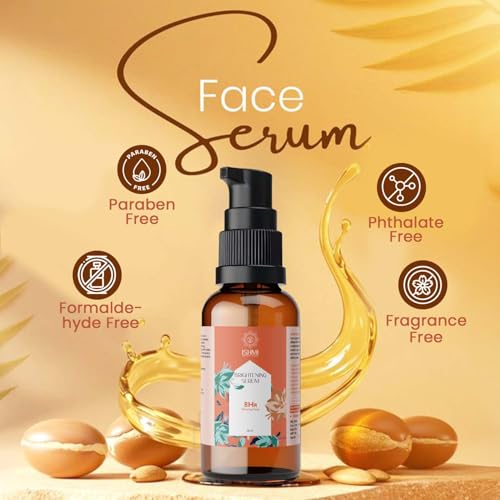 Image of Ishmi Organic Vitamin C Face Serum 30ml | Brightening & Moisturizing | Anti-Tanning & Anti-Aging | Skin Toner & Hydrating Serum for Men & Women