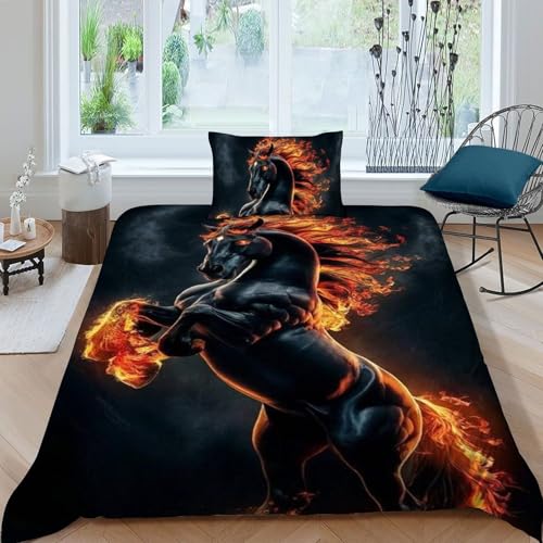 Housse de couette cheval single 135x200 microfibre - 3