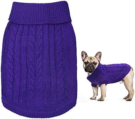 Jodsen Small Dog Jumper, Warm Puppy Sweater for Dogs Winter Knitted Pullover Soft Turtleneck Clothes Vest Pet Autumn, Outfit Chihuahua, Yorkshire, Welsh Corgi (XS, Orange)