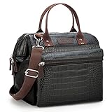 JOYHILL Insulated Lunch Bag Women, Cute Adult Lunch Bag, Water Resistant Leakproof Lunch Bag,Lunch Tote Bag for Women,Lunch Bag Women with Adjustable Shoulder Strap,for Work,Outdoor,Black