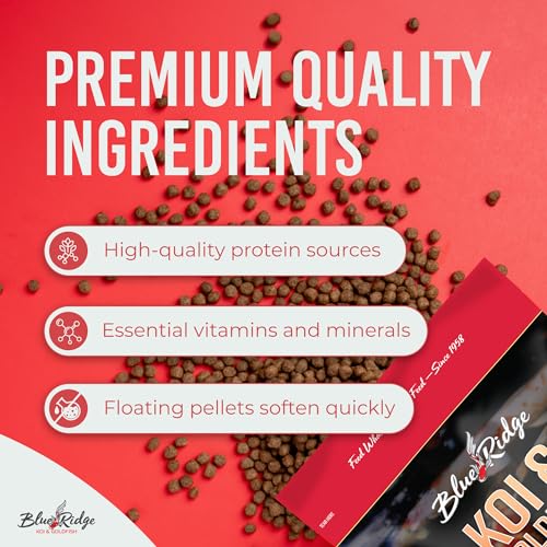 Blue Ridge Koi Fish Food 2lb - Koi Food 3/16” Large and Mini Blend Growth Formula, Goldfish Food, Premium Fish Food for Ponds, Ponds Fish Food, Floating Pond Pellets - Thumbnail 4