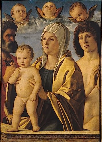 Impresión de pared Virgen y el Niño de 60x90cm, lienzo decorativo religioso