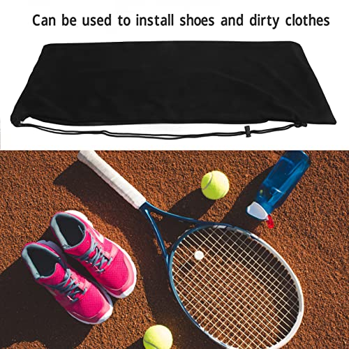 Tennis Racket Storage Bag, Drawstring Design Tennis Racquet Bag Large Capacity Black Portable for Gym - Image 4