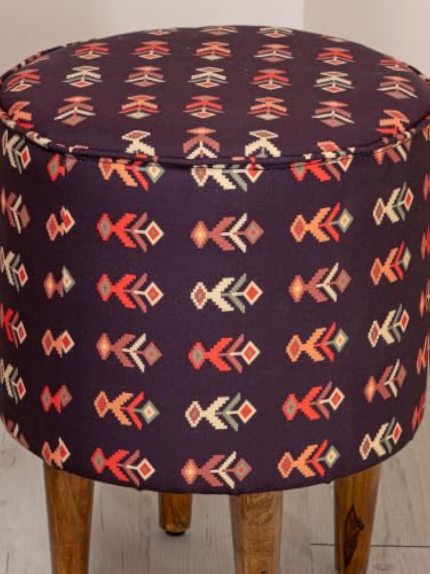 Multicolour Ottoman Stool with Soft Cushion Seat