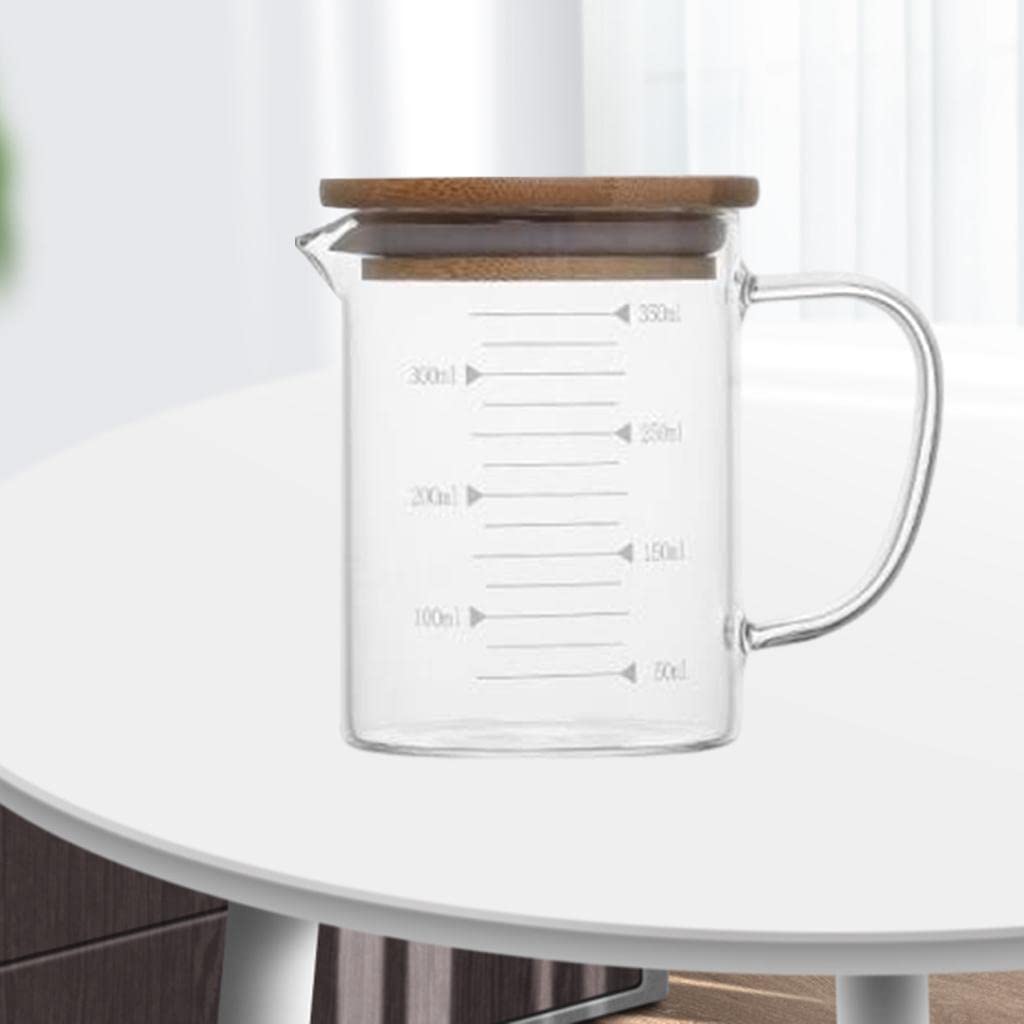 2 Tazas Medidoras de Vidrio Resistentes Al con Mango Ergonómico para Horno Y Té, 350 Ml, 4 Piezas