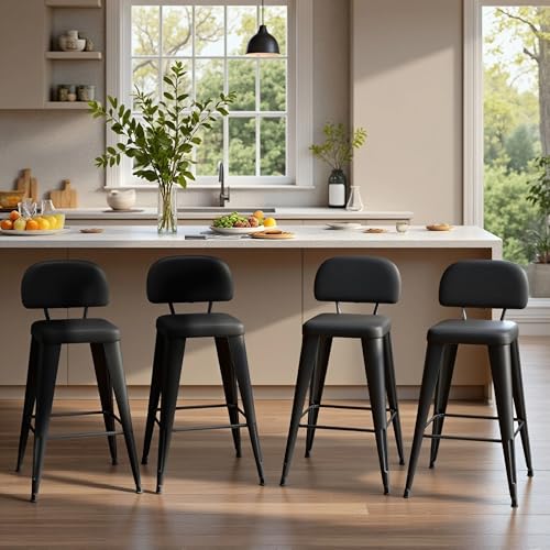 Opiniones y reviews de Bancos para Barra Walmart más recomendados. 47 Homvinax - Juego de 4 taburetes de metal de 24 pulgadas, taburetes tapizados con respaldo extraíble y patas de metal, taburetes industriales para isla de cocina, café (negro)