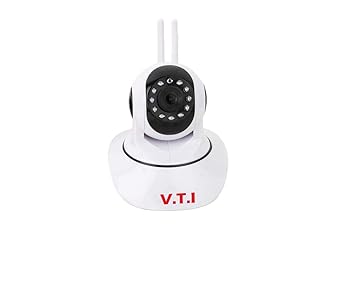 V.T.I. WiFi Enabled IP Dual Antenna Indoor Security Camera with Night Vision, 720P Resolution, Rotatable Video Remote Control View Via Smart Phone for Security Home Office