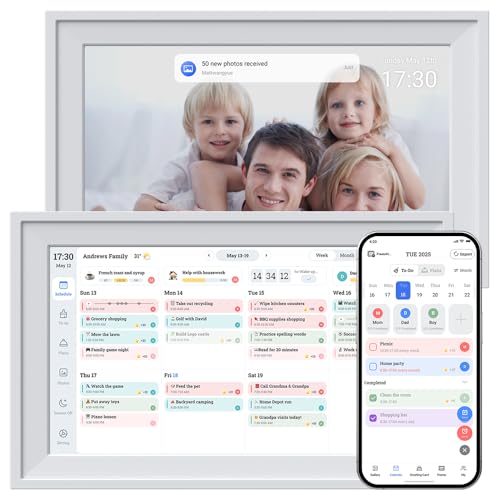 10.1' Digital Calendar with IPS Touch Screen - Smart Electronic Calendar & Planner with Free App...