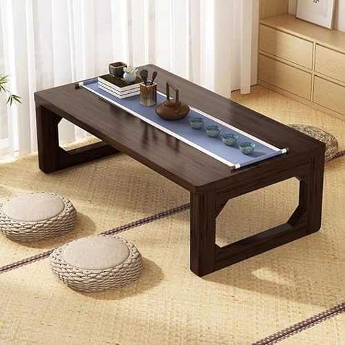 Table basse japonaise en bambou de haute qualité au fini rustique
