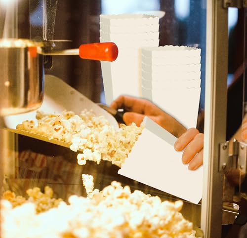 Image of 36 Pcs White Popcorn Boxes 2 x 4.5 x 2.7 inch Mini Popcorn Bags Mini Cardboard Boxes