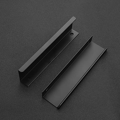 Image of Ravinte 30 Pack Finger Pulls for Cabinets 128mm /5 Length Black Edge Pulls | 102mm /4 inch Hole Center Concealed Handles, Tab Handle Profile, Minimal Look, For Kitchen Drawers Tab Handle