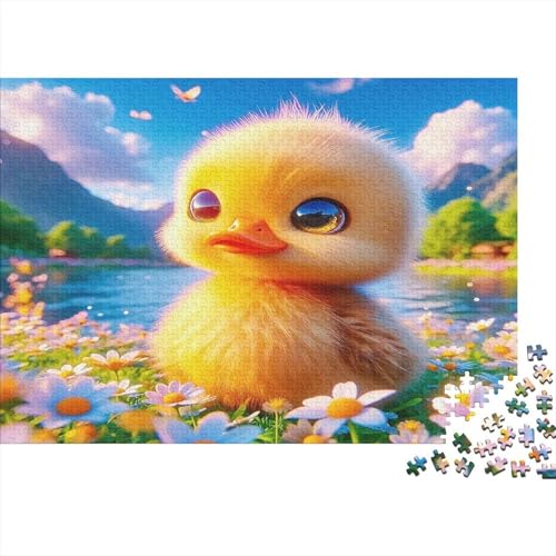 Puzzle de pato amarillo de 1000 piezas para relajarse en familia con un paisaje de lago de 70x50cm 2
