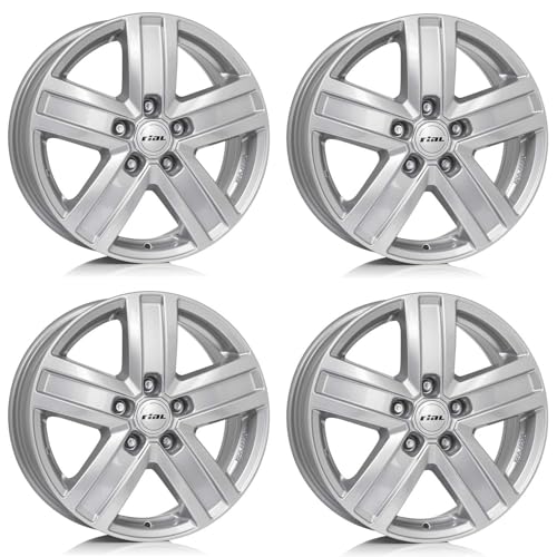 4x Llantas Rial Transporter 6.5Jx16 ET66 5x130 polar-silber compatible con