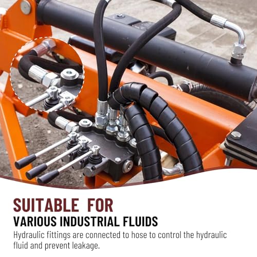 Image of 12 Pack NPTF Hydraulic Hose Fittings, 3 /4 inch I.D. Hose x 3 /4 inch NPTF Male with Protection Cover Hydraulic Hose End Crimp Fitting Kits