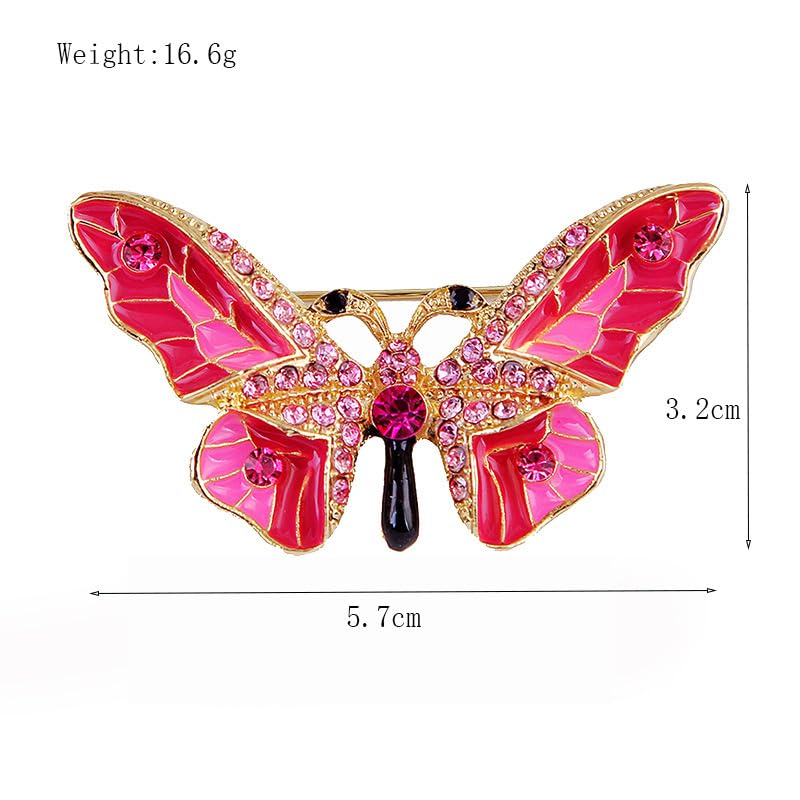 Image of butterfly brooch pins for women fashion Woman's enamel crystal rhinestone butterfly brooches pin set for Clothes Dresses