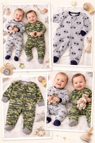 Image of TuddyBuddy 100% Cotton Multi Color Zipper Romper Sleepsuit /Romper /Jumpsuit for Baby Boy & Baby Girl