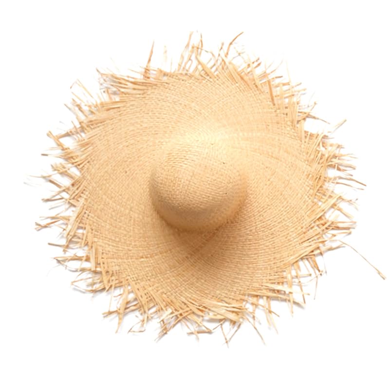 Chapeau de paille jaune femme : large bord anti-UV pour l'été
