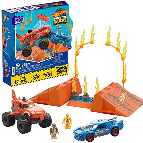 MEGA Hot Wheels Smash-und-Crash - Tiger Shark Crash Wettkampf im Monster...