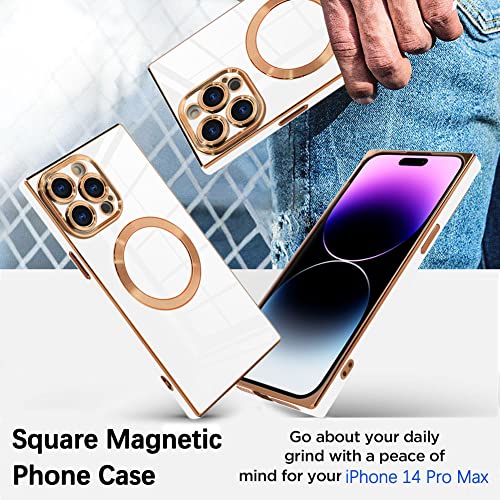 image for OOK Case for iPhone 14 Pro Max [Compatible with Magsafe] Luxury Platin
