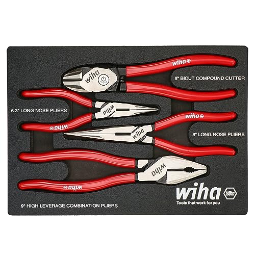 Wiha 4 Piece Classic Grip Pliers and Cutters Tray Set