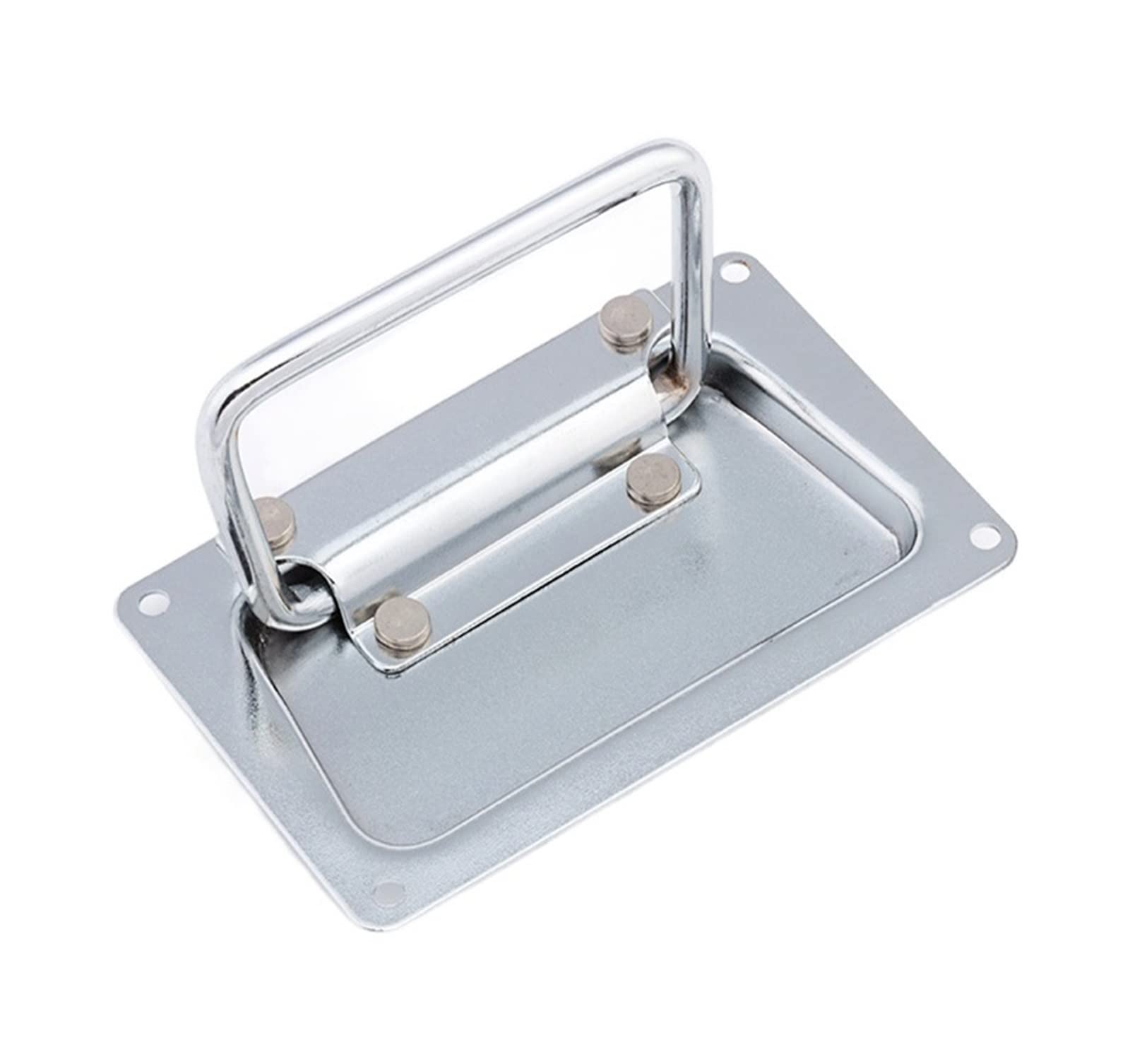 ROHCGHC recessed Foldable Handle, Stainless Steel Wooden Box Toolbox Industrial Equipment Spring Cover Lock up Handle Pull Fitting Hardware(Ls1202no Spring)