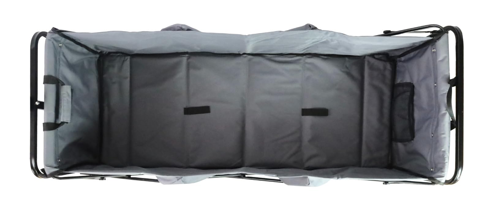 FROSAL Bollerwagen Oskar XXL faltbar extralang grau – Handwagen klappbar für Garten, Camping, Strand & Transport – 150kg belastbar, große Ladefläche, 360° Räder mit Bremse