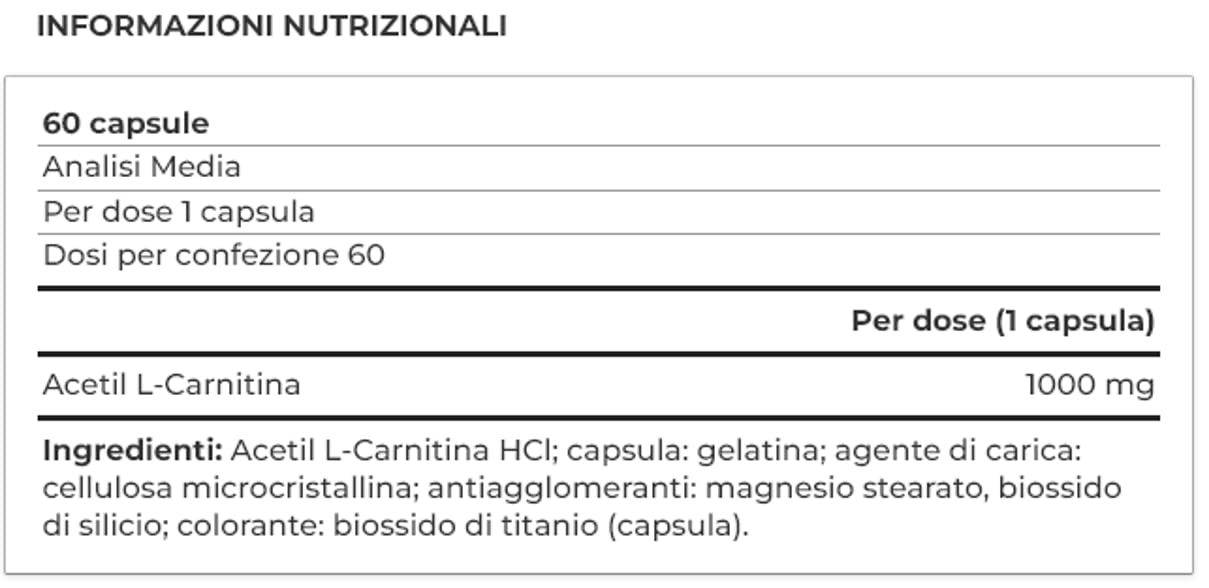 Yamamotò Acetyl L- Carnitine 1000 mg - 120 compresse - Integratore Alimentare a Base di Acetil Carnitina 1000 mg per dose - Senza Glutine, Senza Lattosio
