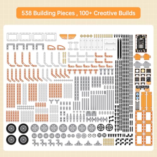 Image of LewanSoul 36in1 Robot Building Kit, STEM Coding DIY Block Set for Scratch & Python with ESP32 Controller & Sensors, Educational Science Birthday Gift for Teens 12+, DaDablock Ultimate Kit (538Pcs)
