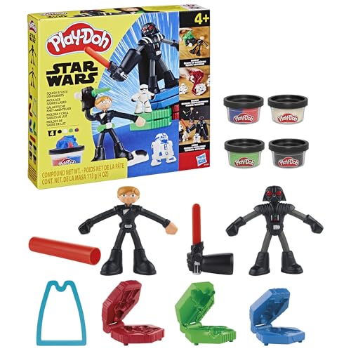 Play-Doh Star Wars Squish & Slice Lightsabers Playset, Bendy 4 Inch Luke Skywalker & Darth Vader Action Figures, Imagination Toys for 4 Year Old Boys & Girls & Up - Image 11