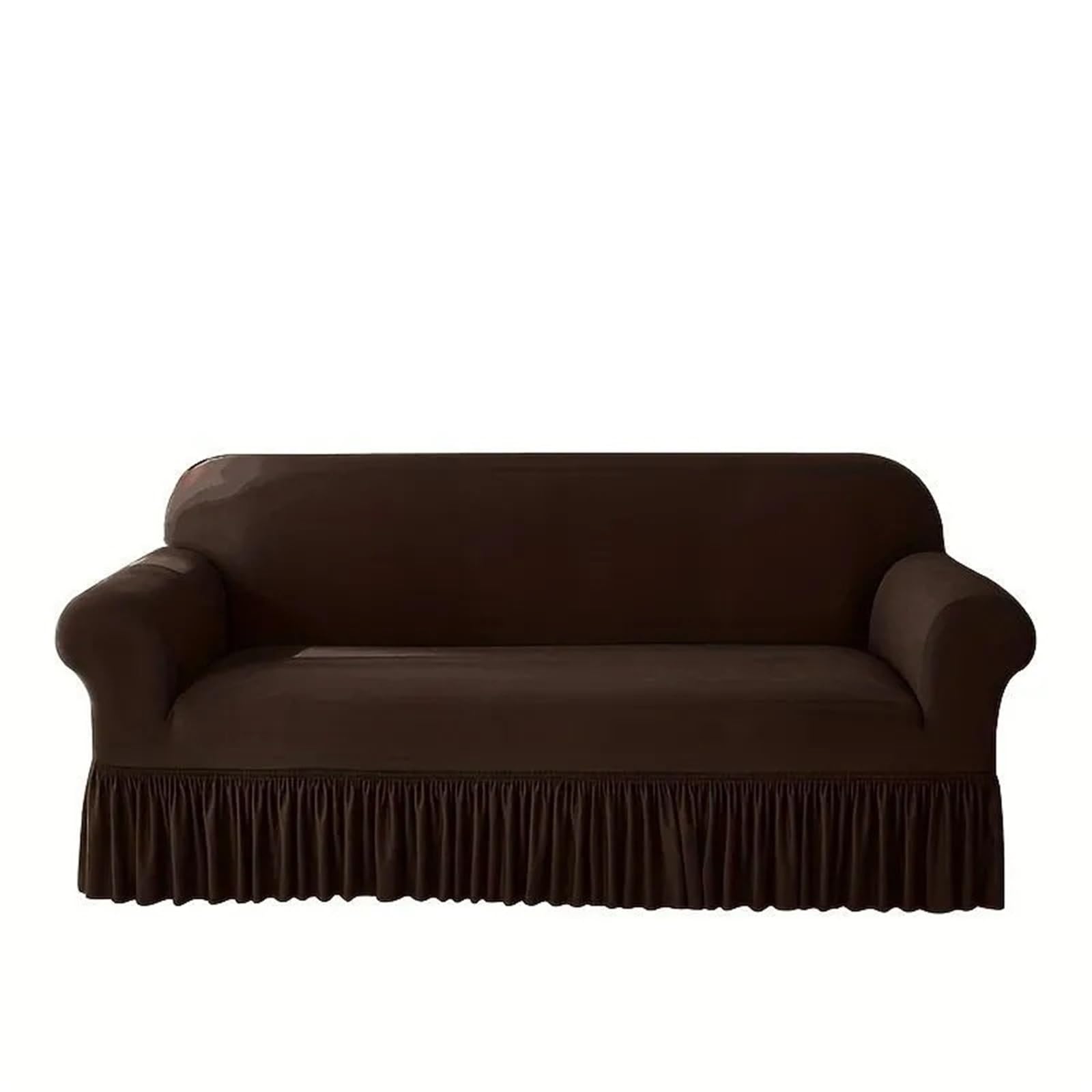 CHAKEUZND sofa slipcovers， Sofa Slipcovers With Skirt 1-4 Seater Multicolor(Brown,2Seater 145-185cm)