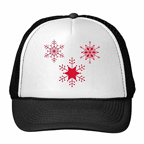 Chapeau en maille de nylon Noël à motif flocon pour adulte unisexe