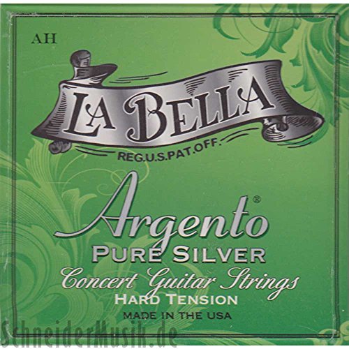 La Bella AH, Argento Pure Silver Guitare Classique Haute Tension - Les Beatles, Paul McCartney, John Lennon, RIngo Starr, George Harrison La Bella AH, Argento Pure Silver Guitare Classique Haute Tension
