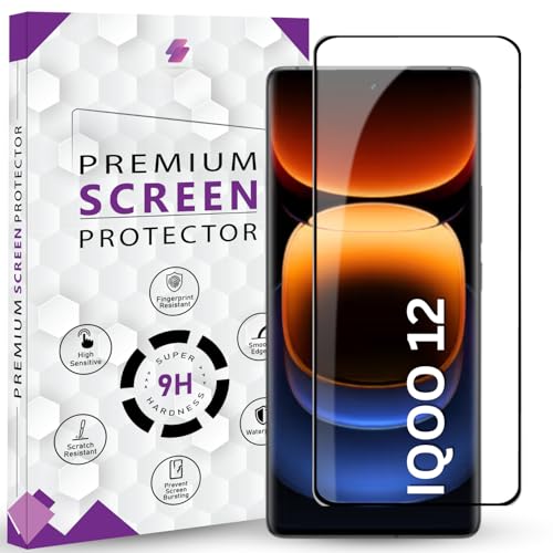 Image of Premium Tempered Glass Screen Protector Guard For iQOO 12 / iQOO Neo 9 / Neo 9 Pro (6.78 Inch, Pack of 1) | Edge to Edge Coverage With Easy to installation kit