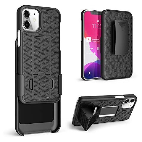 igooke for iPhone 12 Mini Holster case, Combo Shell&Super Slim Case w/Built-in Kickstand and Swivel Belt Clip for iPhone 12 Mini 2020 Release (iPhone 12 5.4 inch) Cover