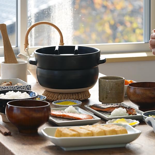 Amazon | かもしか道具店 ごはんの鍋 3合 黒 山口陶器 | かもしか道具