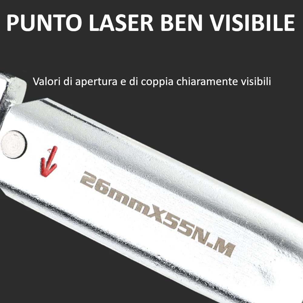 3S SuperSamaStore Set di 4 Chiavi Dinamometriche a Cricchetto con Chiave Apribile da 17, 22, 24 e 27 mm, Kit Chiavi Torsiometriche Pretarate Professionali per Raccordi di Impianti di Climatizzazione