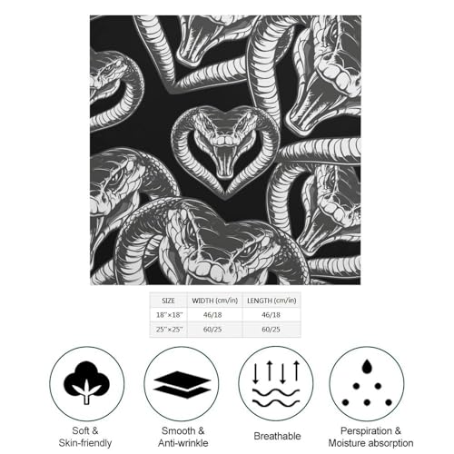 Attacking-Cobra Bandanas for Women Square Print Head Wrap Scarf Wristband Lightweight Shawl Wrap2