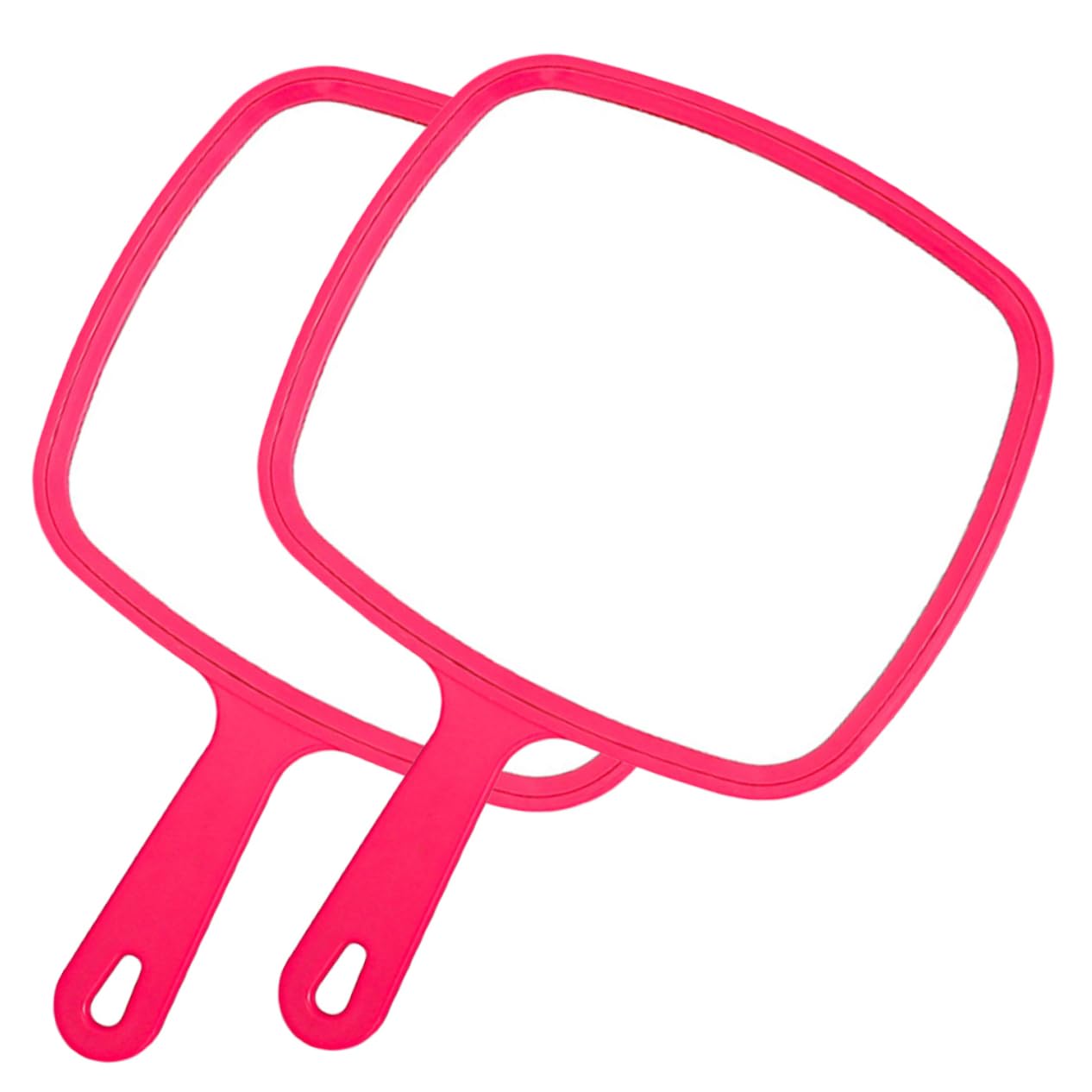 Miroir de maquillage portable rose compact avec poignée pour usage quotidien