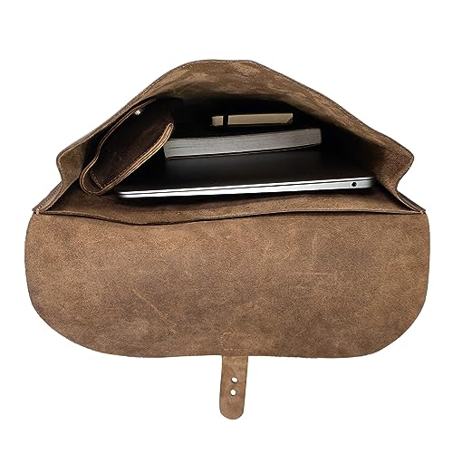 Hide & Drink, Rounded Laptop Backpack with Adjustable Straps, Portable Case, Travel Accessory, Full Grain Leather, Handmade, Bourbon Brown4