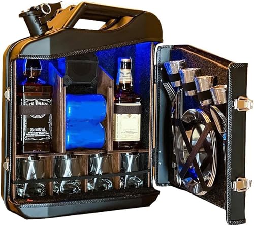 Mini bar de whisky portátil con capacidad de 20L y estructura de madera resistente 2