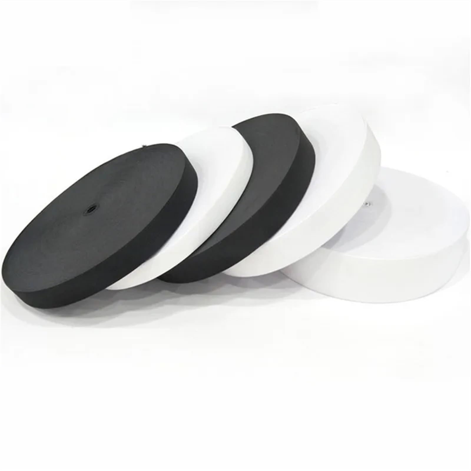 Flaches Gummiband für Nähen 10 m weißes und schwarzes, gewebtes, flach gestricktes Gummi-Bastelkordelband von 1 cm, 2, 3 4(White,10M-50MM)