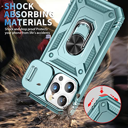 Coque iPhone 14 Pro Max antichoc verte protégeant l'objectif des rayures