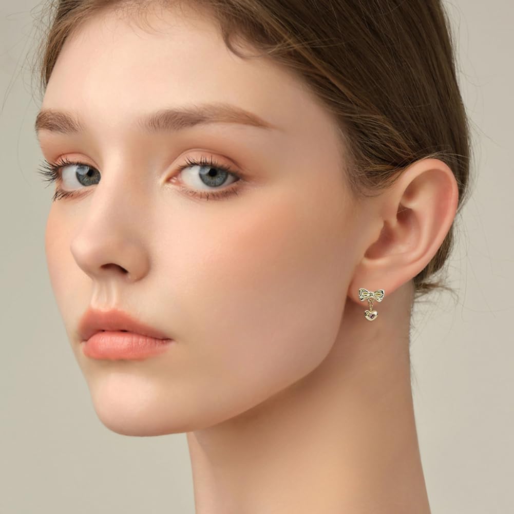 48 pezzi, orecchini a fiocco, in lega di oro chiaro, orecchini a loop, con perni e occhielli in argento Sterling 925, per la creazione di gioielli, accessori fai da te