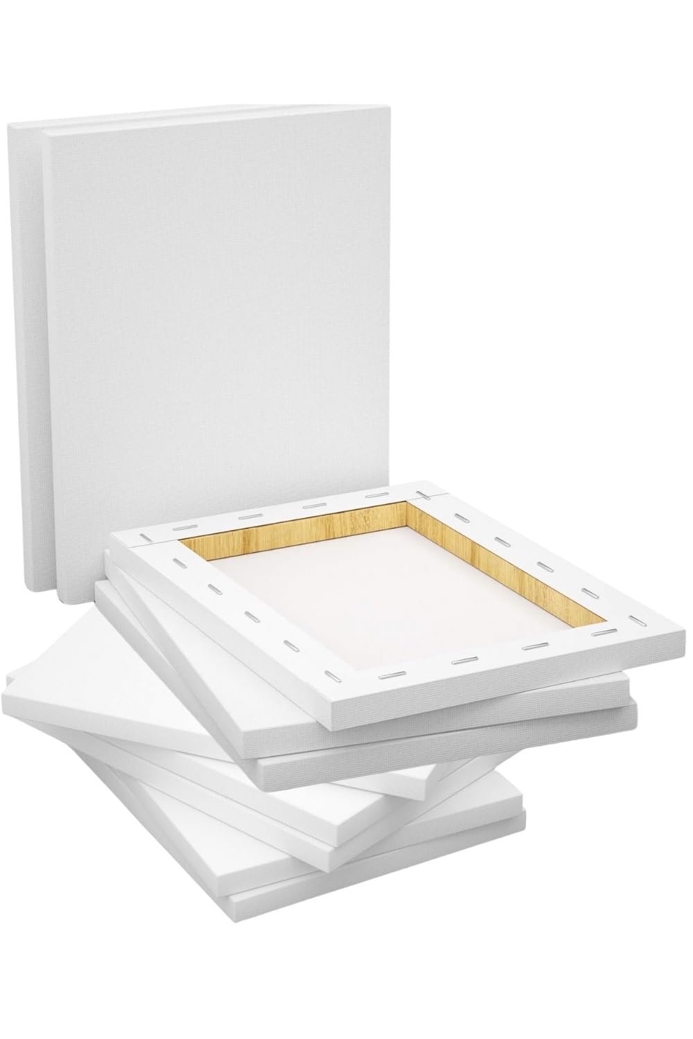 2 Pcs A4 Size White Blank Cotton Canvas Board (20 x 30 CM) for Acrylic, Oil, Watercolour Painting, Triple Primed Gesso - Pack Of 2