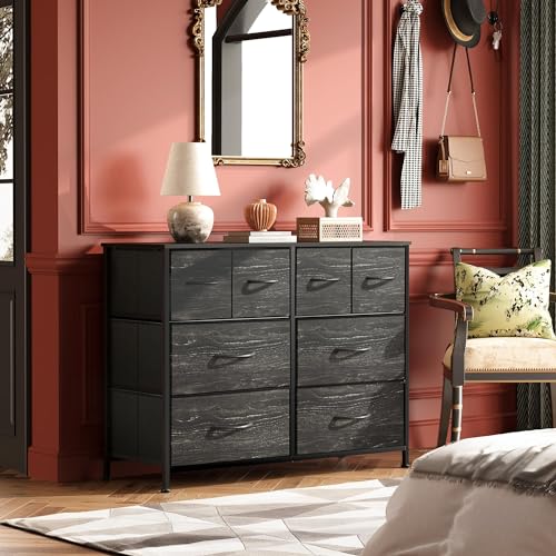 image for WLIVE Dresser for Bedroom with 8 Drawers, Wide Fabric Dresser for Stor