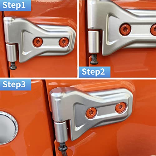 Generic 4 porcas de dobradiça de porta, substituição de resistência à corrosão antiferrugem para Jku