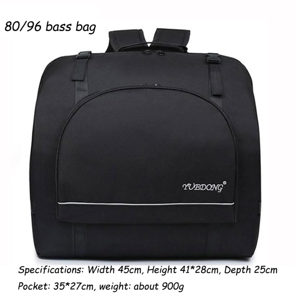 Sac accordéon à Dos en Tissu Oxford pour accordéon Accordéon rembourré Valise Sac à Dos avec Bretelles Sac à Dos pour Accessoires Sac de Transport pour Instrument-Black||80-96 Bass