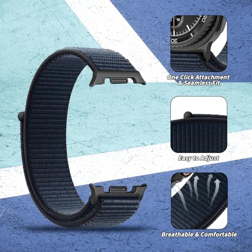 Image of 3 Pack Nylon Loop Band for Samsung Galaxy Watch 9 /8 40 /44mm 8 Classic 46mm | Soft Fabric, Sport Adjustable Strap, Replacement Wristband for Samsung Galaxy Watch 9 8 44mm 40mm /8 Classic 46mm Men Women